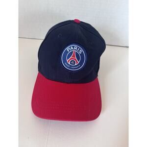 Paris Saint-Germain PSG Soccer Hat Cap Navy Blue Red Logo Adjustable